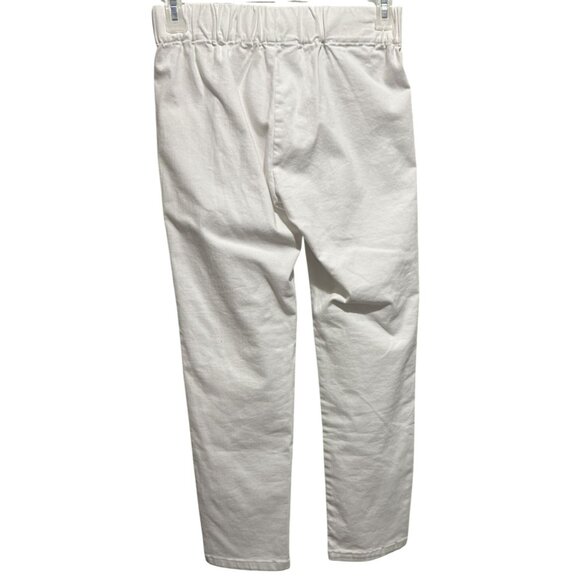 Soft Surroundings Straight Leg Cotton Stretch White White Pull-On Pants Sz PSm - Picture 3 of 5